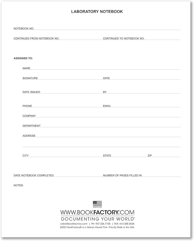 BookFactory Lab Notebook/Laboratory Notebook - Professional Grade -500 Pages, 8" x 10" (Ruled Format) Black and Burgundy Imitation Leather Cover, Section Sewn Hardbound (LRU-500-SRS-A-LKMST1)