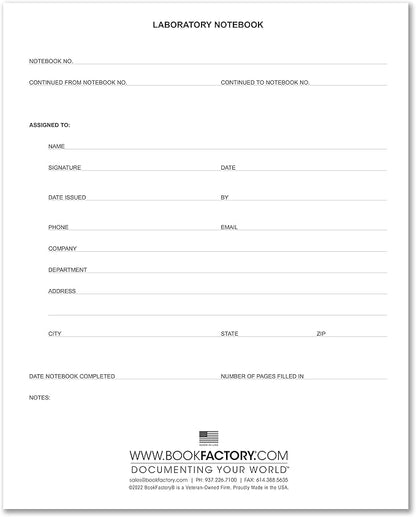 BookFactory Lab Notebook/Laboratory Notebook - Professional Grade -500 Pages, 8" x 10" (Ruled Format) Black and Burgundy Imitation Leather Cover, Section Sewn Hardbound (LRU-500-SRS-A-LKMST1)