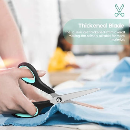 School Scissors Set of 24-Pack, 8" Scissors All Purpose Comfort-Grip Handles Sharp Scissors for High/Middle School Student Teacher Scissor, Office Home Sewing Fabric Supplies, for Right Left Handed