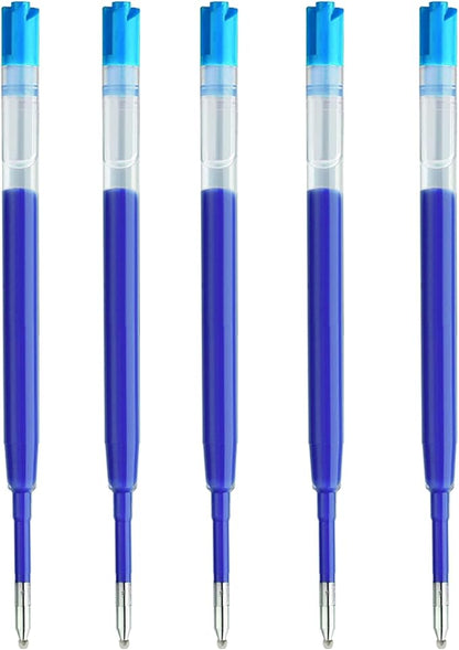 DunBong G2 Gel Ink Pen Refills, for Retractable Gel Pens, 0.5mm Fine Point, Pack of 5 (Blue)