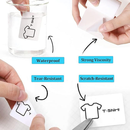 Phomemo M220 Labels - 3 Rolls, 100 Labels/Roll, Square, Black on White, 1.97"x3.15" (50x80mm), Compatible with M110/M220/M221/M120/M200 Printers