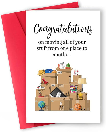 Funny Housewarming Card, Congrats New House Card for Friends, New Home Card for Women Men, Humorous Moving Away Card