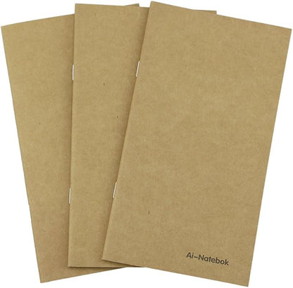 Dot Grid Notebook/Journal Inserts - Refill for Travelers Notebook by ai-natebok - 7.4 X 4 Inch - Set of 3-240 Pages