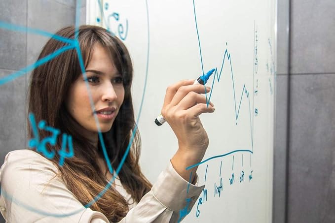 Glass Pen Window Marker: Liquid Chalk Markers for Glass, Car Marker or Mirror Pen with Washable Paint - Graduation Car Windows, Storefront Window, Wedding, Parade, Party & Holiday (Black, Fine Tip)