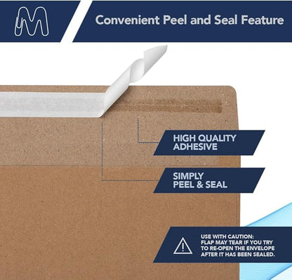 MOS A7 Invitation Envelopes – 5-1/4" X 7-1/4" Kraft Mailing Envelopes Self Seal (500 Count) – 120GSM/ 32LB Bond Heavy Duty – Gift Card, Business, Wedding, Card