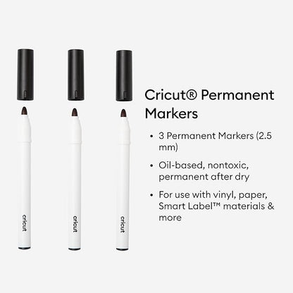 Circuit Cricut Permanent Markers 2.5 mm, Black (3 ct), Black