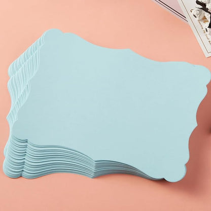 50 Pack Blank Kraft Cards Cardstock Thick Paper Brown Greeting Cards for DIY Gift Card Menus, Baby Shower and Wedding Invitations (Light Blue, 5x7IN)