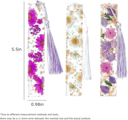 Daisy Epoxy Bookmarks Dried Flower Resin Bookmark Pressed Flower Bookmark Transparent Floral Dried Flower Page Marker acrylic bookmark for Kids Woman Teacher Students yellow daisy