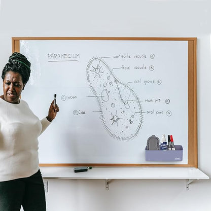 loukin Magnetic and Adhesive Marker Holder, Dry Erase Accessory Tray, Magnetic Storage Organizer for Whiteboard, Glass or Refrigerators (Purple)