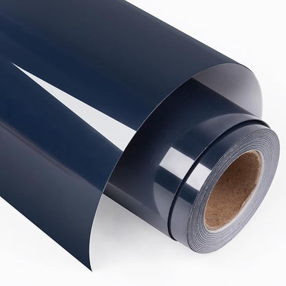VINYL FROG Heat Transfer Vinyl Roll HTV Vinyl - 12" x12ft Navy Blue Iron on Vinyl for T-Shirts, Heat Press Vinyl for DIY Craft Designs (Navy Blue)