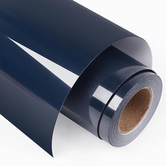VINYL FROG Heat Transfer Vinyl Roll HTV Vinyl - 12" x12ft Navy Blue Iron on Vinyl for T-Shirts, Heat Press Vinyl for DIY Craft Designs (Navy Blue)