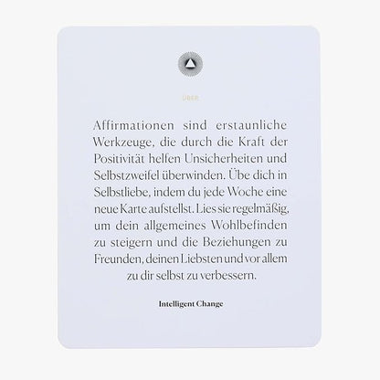 Intelligent Change German Mindful Affirmation Cards, Daily Words of Encouragement Cards, Self Affirmation Inspirational Gifts, Self Care Box of Positive Affirmations, Display Stand, Deck of 52