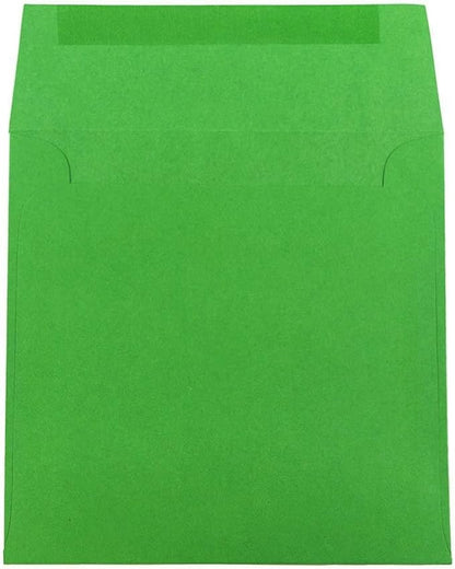 JAM PAPER 6.5 x 6.5 Square Colored Invitation Envelopes - Green Recycled - Bulk 1000/Carton