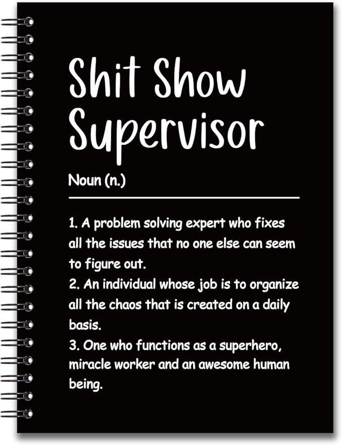YAZMEEN Supervisor Blank Spiral Notebook（160 Pages） Sxxt Show Supervisor Definition Hardcover Notebook Supervisor Appreciation Gift Funny Gag Gift Journal for Supervisor Boss Leader Colleague Friend