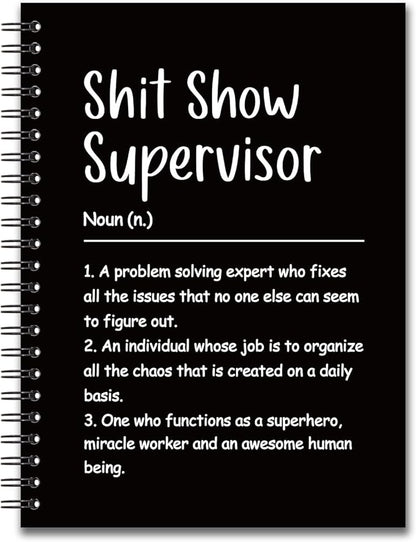 YAZMEEN Supervisor Blank Spiral Notebook（160 Pages） Sxxt Show Supervisor Definition Hardcover Notebook Supervisor Appreciation Gift Funny Gag Gift Journal for Supervisor Boss Leader Colleague Friend