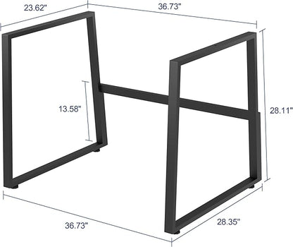 Rocelco 40" Large Height Adjustable Standing Desk with AC Outlet USB Charger and Floor Stand BUNDLE - Tall Dual Monitor Riser Computer Workstation - Keyboard Tray - Black (R DADRB-40-ACUSB-FS2)