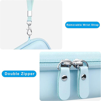 Canboc Case for Memoking/Ponek/Phomemo/Omezizy/Memoqueen T02 Mini Printer Sticker Printer/Phomemo M02 Printer, T02 Portable Thermal Printer Box for Thermal Paper, USB Cable, Blue (Case Only)