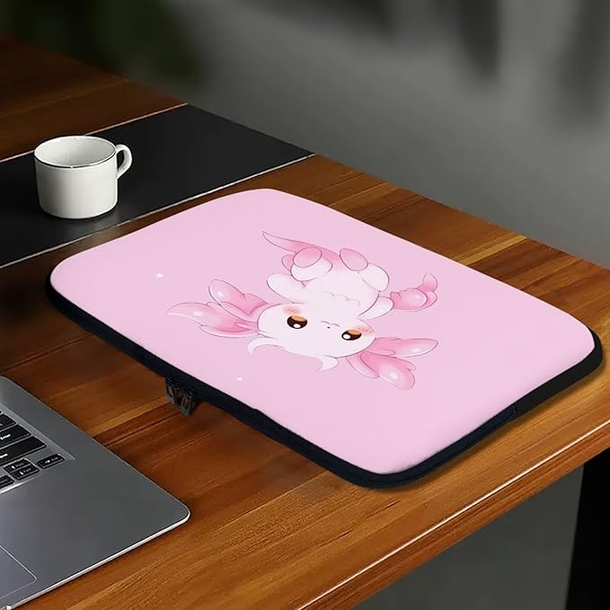 Cute Axolotl Laptop Sleeve for Women 12 inch Lap Top Case Slightly Laptop Pouch with Humanize Design Computer Carrying Case Easy to Clean Laptop Accessories Pink Tablet Bag