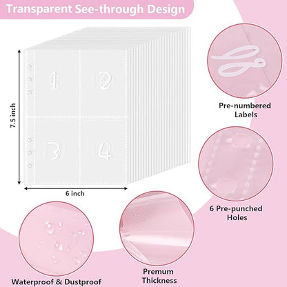 100 Envelopes Money Saving Challenge, Money Saving Binder to Save $5,050, Savings Challenges Book with Envelopes, Easy and Fun Way for Money Saving Challenge Book, 2 Reusable Trackers Included, Pink