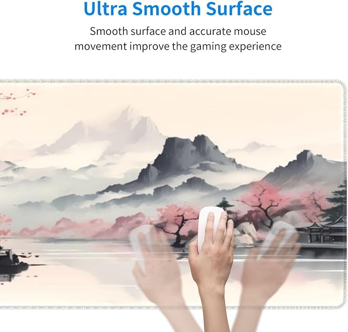 Gaming Mouse Pad Desk Pad,Extended Big Mouse Pad,31.5x11.8 Inch Long Computer Keyboard Mouse Mat Mousepad with 3mm Non-Slip Base and Stitched Edge for Gaming and Office