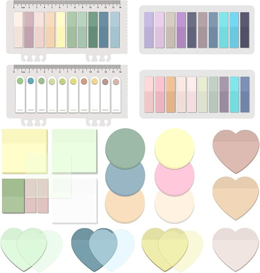 BAYTORY 1700 Sheets Transparent Sticky Notes, Clear Waterproof 3 x 3 inch See Through Memo Pad, Self-Adhesive Translucent Writable Index Tabs for Annotating Books, Study Supplies