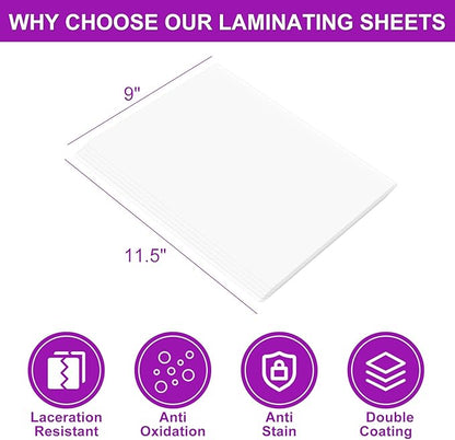 CAREGY Thermal Laminating Pouches,150 Pack Laminating Sheets,3 Mil,9 x 11.5 Inches, Education Supplies & Craft Supplies, for Laminators, Letter Size Sheets