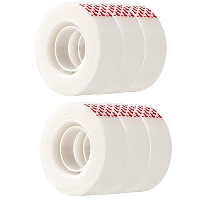 Amazon Basics Matte Finish Tape, 6 Pack, 2.1 x 0.75 inch, Translucent