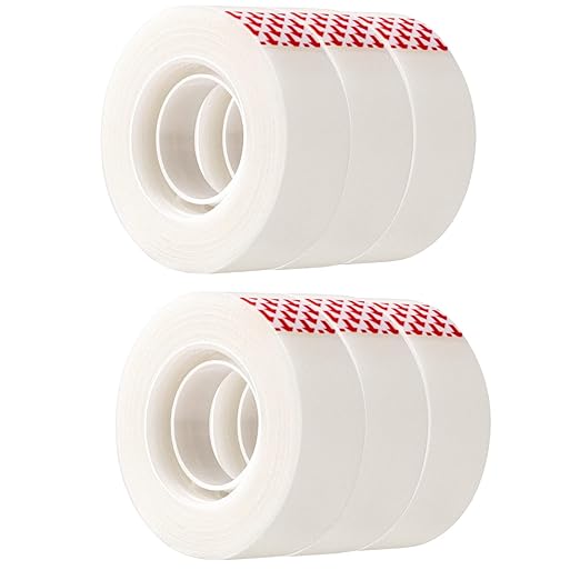 Amazon Basics Matte Finish Tape, 6 Pack, 2.1 x 0.75 inch, Translucent