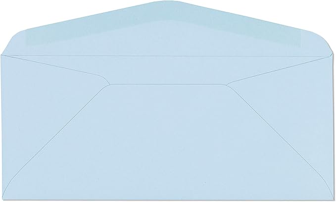 EnDoc #9 Colored Envelopes - 100 Pack - Blue Pastel Colore 3 7/8 x 8 7/8 envelope, Letter Size, For Home, Offices, Holiday, Invoices and Mailings