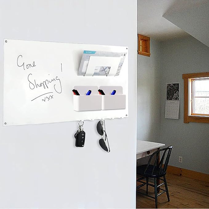 Magnetic Dry Erase Marker Holder, Magnetic Pen Marker Holder for Whiteboard, Fridge, Locker Accessories, School, Office, Home, Magnet Pen Cup,1 Pack, White