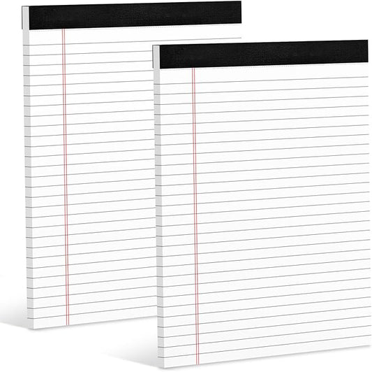 Legal Pads 8.5 x 11 White Note Pads 8.5 x 11 In 2 Pack Notepads 8.5 x 11 Writing Pads of Paper 8.5 x 11 Legal Notepads Wide Ruled White Lined Paper Pads 8.5 x 11 30 Sheets Per Legal Note Pads 8.5 x 11