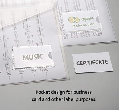 24 Pack A5 Plastic Envelopes - Agoer Clear Plastic Poly Envelope with Button Snap Closure, Clear Plastic Folders for Documents, Plastic File Bag Filing Envelopes for School Work Office Organization