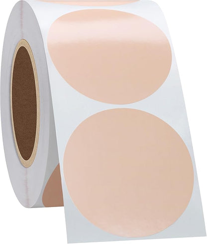 Hybsk 2 inch Circle Color Direct Thermal Stickers Shipping Labels for Barcodes,Name Tag,DIY Logo Design,QR Code,Inventory– Compatible with Zebra,Rollo,Munbyn,and More-750 pcs (2 inch,Khaki)