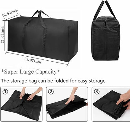 Extra Large Storage Bag for Moving 2 PCS Travel Bag Waterproof Large Moving Bag with Double Zippers and Reinforced Handles Large Capacity Duffle Bag for Moving Traveling Home Storage Packing