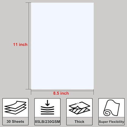 White Cardstock 8.5" x 11 "，30 Sheets Cardstock Paper 85 lb/230 gsm,Bright White Card Stock for Printer,Drawing,Gift tags,Invitations, Cards etc