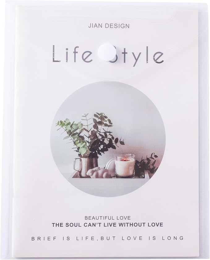 11’’ x 8.5’’ Vertical Clear Letter Sized Plastic Envelopes Document File Storage Holder 20 Pack Hook Loop Closure