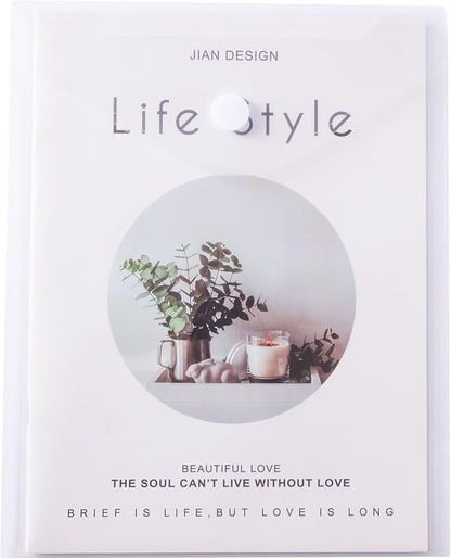 8.5 x 11 Vertical Clear Letter Sized Plastic Envelopes Document File Storage Holder 40 Pack Hook Loop Closure