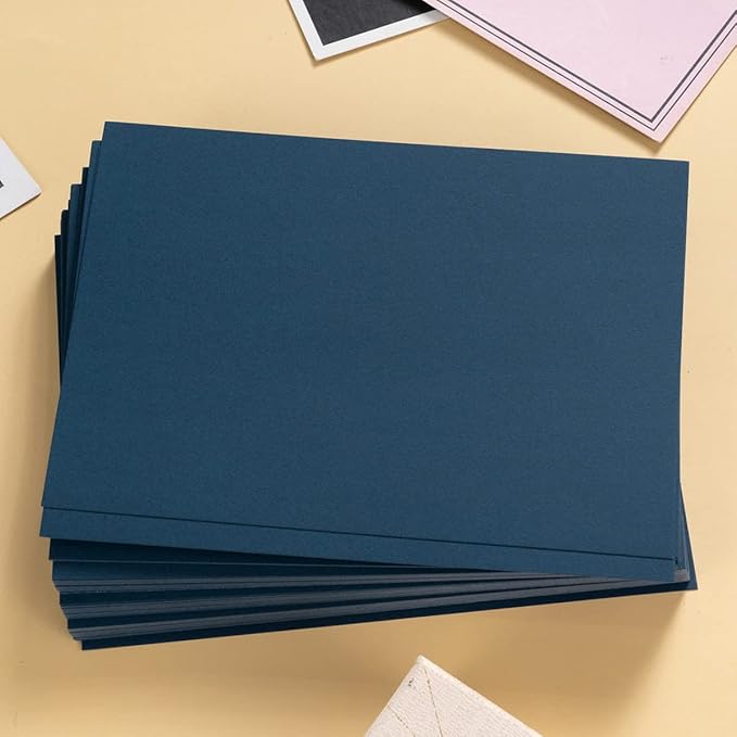 100 Pack Thick Paper Cardstock Blank Heavy Cards Stock for Invitations, Greeting Cards Making, Postcards, Photos, 250GSM Thick Paper (Navy Blue, 5x7 inches)