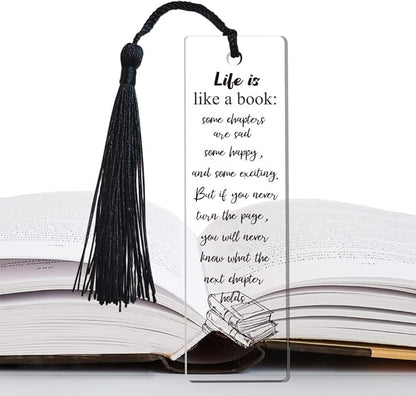 Inspirational Book Quote Bookmark Gifts for Women Acrylic Bookmark for Girls Daughter Book Lovers Sister Bookworm Birthday Christmas Stocking Stuffers for Female Friend Sister Gifts