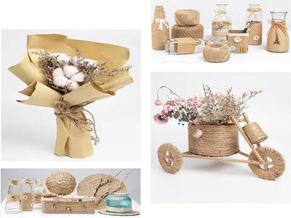 1/4 in (6 mm) X 164 Ft (50 Meters) Natural Sisal Hemp Rope Heavy Duty Thick Twine for Cat Scratcher Post Tree, Garden, Binding, Crafts Packing Material