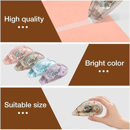Double Sided Tape Roller - 8 Pack Adhesive Scrapbook Glue Tape Runner Roller for Scrapbooking,Wrapping, School Kids Paper Handicraft,Crafts Gift Wrap and Arts Projects (8mm x 210ft)