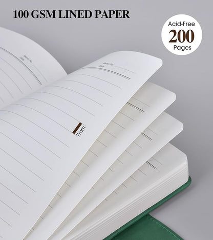 Lined Journal Notebook for Men, A5 Leather Journals for Writing Women, Hardcover Notebooks for Work,School,Note Taking,Travel,Business,Personal daily Diary,200 Page College Ruled (5.9" x 8.4")