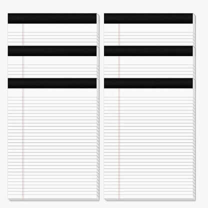 Legal Pads 8.5 x 11 Note Pads 8.5 x 11 Wide Ruled Notepad Lined Paper Writing Pads for Home, School, Office Use, 80gsm Perforated Legal Pad - Sturdy Cardboard Backing Support, 6 Pack (30 Sheets/Pad)