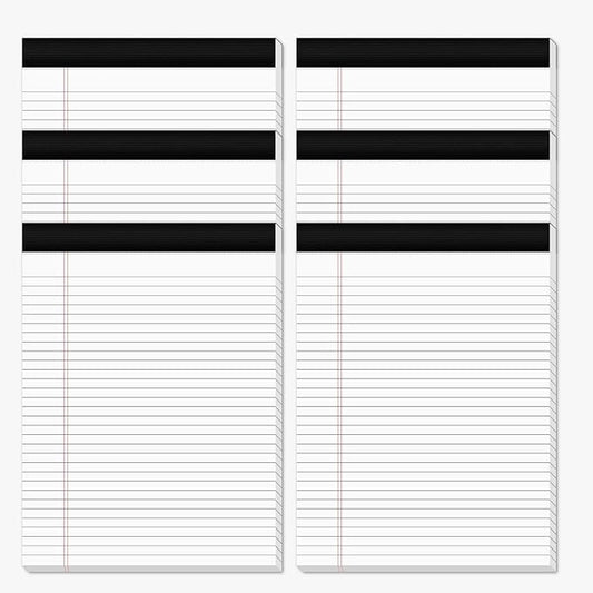 Legal Pads 8.5 x 11 Note Pads 8.5 x 11 Wide Ruled Notepad Lined Paper Writing Pads for Home, School, Office Use, 80gsm Perforated Legal Pad - Sturdy Cardboard Backing Support, 6 Pack (30 Sheets/Pad)