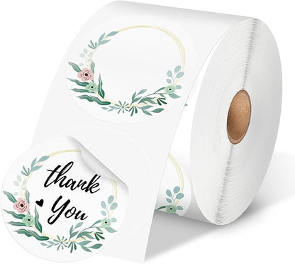 Phomemo 4X6'' Thermal Shipping Labels - Pack of 500 4x6 Fan-Fold Labels for Shipping Label, Address, Mail, Product Logo Label, Commercial Grade (White-Flower, 2''x2'' 500pcs)