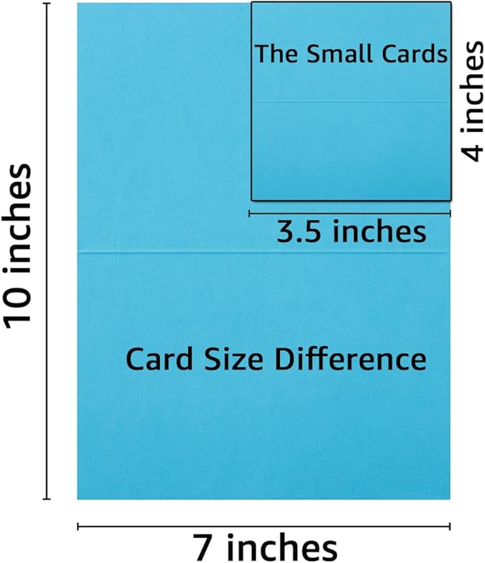 50 Pack Blank Cards Folded Cardstock Thank You Blank Greeting Cards for Invitations, Wedding, Greeting Cards, All Occasion DIY (Multicolor, 2x3.5)