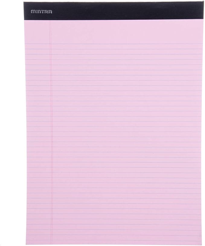 Mintra Office Legal Pads - ((BASIC PASTEL 6pk, 8.5in x 11in, NARROW RULED)) - 50 Sheets per Notepad, Micro perforated, Pastel Writing Pad, Notebook Paper for School, College, Office, Business - Pink, Blue, Purple