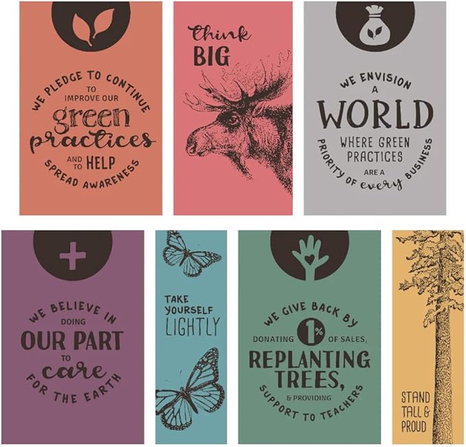 Advice from Nature 3 Bookmark Night Set, Laminated with Glossy Finish, Printed on Recycled Paper - Wolf, Moon, Night Sky (AMBM-NIGHT)