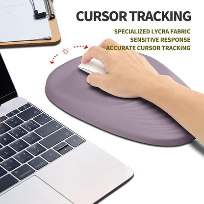 Hokafenle Ergonomic Mouse Pad Wrist Support, Terraced Slope Carpal Tunnel Wrist Pad for Mouse with Unibody Memory Foam, Wrist Rest Pain Relief Mousepad (Pale Purple, 11.8x7.9 in)