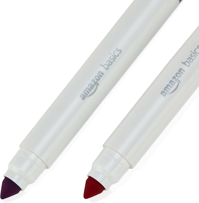 Amazon Basics Colored Markers Pack of 10, Broad Line Washable Markers, Multicolored for Drawing, School